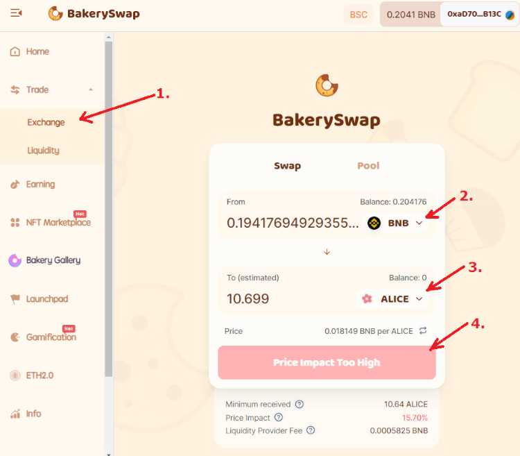 BakerySwap BAKE обзор криптовалюты и биржи AMM + NFT в Binance Smart Chain график курса где купить и торговать